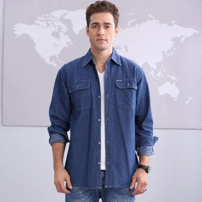 Men's denim style casual shirt