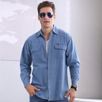 Men's denim style casual shirt