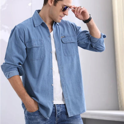 Men's denim style casual shirt